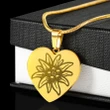 Switzerland Edelweiss Gold-Plated Engraved Necklace A0