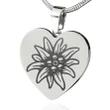 Switzerland Edelweiss Stainless Steel Engraved Necklace A0