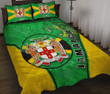 Jamaica Lion Quilt Bed Set Circle Stripes Flag Version | 1sttheworld.com