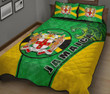 Jamaica Lion Quilt Bed Set Circle Stripes Flag Version 1 | 1sttheworld.com