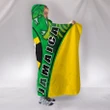 Jamaica Lion Hooded Blanket Circle Stripes Flag Version 1 | 1sttheworld.com