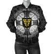 Cornwall Women's Bomber Jacket - Cornwall Coat Of Arms With Celtic Cross