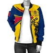 1sttheworld Chad Bomber Jacket, Chad Round Coat Of Arms Lion Women A10