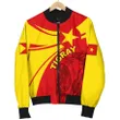 1sttheworld Tigray Bomber Jacket, Tigray Round Coat Of Arms Lion A10