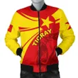 1sttheworld Tigray Bomber Jacket, Tigray Round Coat Of Arms Lion A10
