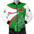 1sttheworld Wales Bomber Jacket, Wales Round Dragon Red Men A10