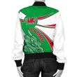 1sttheworld Wales Bomber Jacket, Wales Round Dragon Red Women A10