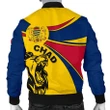 1sttheworld Chad Bomber Jacket, Chad Round Coat Of Arms Lion Men A10