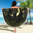 Celtic Wicca Beach Blanket - Cat moon phases wicca Beach Blanket - BN21
