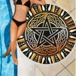 Celtic Wicca Beach Blanket - Celtic Knot Pentagram Wicca - BN21