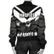 Western Suburbs Magpies Women's Bomber Jacket Anzac Vibes - Black A7