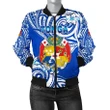 Mate Ma'a Tonga Rugby Women's Bomber Jacket Polynesian Unique Vibes Blue A7
