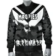 Western Suburbs Magpies Men's Bomber Jacket Anzac Vibes - Black A7