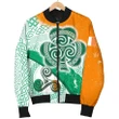 Ireland Celtic Women's Bomber Jacket - Ireland Shamrock With Celtic Patterns - BN23