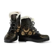 Celtic Wicca Faux Fur Leather Boots - ENCHANTED MOON PHASES BOOTS - BN21
