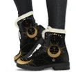 Celtic Wicca Faux Fur Leather Boots - GOLDEN MOON BOOTS - BN21