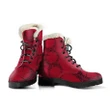 Celtic Wicca Faux Fur Leather Boots - RED TRIPLE MOON WICCAN SYMBOLS - BN21
