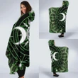 Celtic Wicca Hooded Blanket - Triple moon pentagram wicca Hooded Blanket - BN21