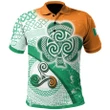 Ireland Celtic Polo Shirts - Ireland Shamrock With Celtic Patterns - BN23