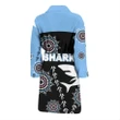 Cronulla Men's Bath Robe Sharks Simple Indigenous - Black A7