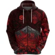 (Custom Personalised) Warriors Rugby Zip Hoodie New Zealand Mount Taranaki With Poppy Flowers Anzac Vibes - Red, Custom Text And Number A7