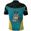 Bahamas Polo Shirt Circle Stripes Flag Version Pearl Back | 1sttheworld