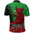 Wales Rugby Polo Shirt Welsh Dragon back