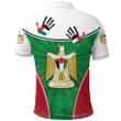 Palestine Independence Polo Shirt Circle Stripes Flag Proud Version Back | 1sttheworld