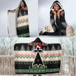 Brittany Celtic ChristmasHooded Blanket - Stoat Ermine Ugly Christmas Stye - BN22