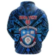 (Custom Personalised) Kolisi Apifoou College Zip Hoodie Tonga - Blue, Custom Text and Number A7