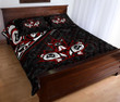 Canada Day Quilt Bed Set - Haida Maple Leaf Style Tattoo Black