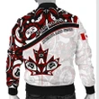 Canada Day Men's Bomber Jacket - Haida Maple Leaf Style Tattoo White
