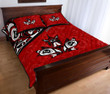 Canada Day Quilt Bed Set - Haida Maple Leaf Style Tattoo Red