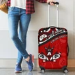 Canada Day Luggage Covers - Haida Maple Leaf Style Tattoo Red