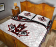 Canada Day Quilt Bed Set - Haida Maple Leaf Style Tattoo White