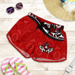 Canada Day All Over Print Women's Shorts - Haida Maple Leaf Style Tattoo Red
