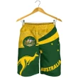 1stTheWorld Australia Shorts, Australia Round Kangaroo Aboriginal Men Green