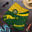 1sttheworld Australia Shorts, Australia Round Kangaroo Aboriginal Men Green A10