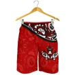 Canada Day All Over Print Men's Shorts - Haida Maple Leaf Style Tattoo Red