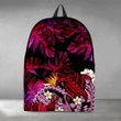 Kanaka Maoli (Hawaiian) Backpack, Polynesian Pineapple Banana Leaves Turtle Tattoo Pink