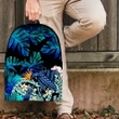 Kanaka Maoli (Hawaiian) Backpack, Polynesian Pineapple Banana Leaves Turtle Tattoo Blue A02