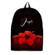 (Custom) Polynesian Backpack Hibiscus Personal Signature Red A02