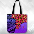 (Custom) Polynesian Plumeria Purple Tote Bag Personal Signature A24