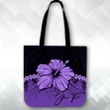 (Custom) Polynesian Tote Bag Hibiscus Personal Signature Purple