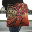 (Custom) Polynesian Plumeria Red Tote Bag Personal Signature A24