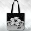(Custom) Polynesian Tote Bag Hibiscus Personal Signature Gray A02