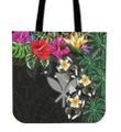 Kanaka Maoli (Hawaiian) Tote Bag , Hibiscus Turtle Tattoo Gray