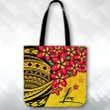 (Custom) Polynesian Plumeria Yellow Tote Bag Personal Signature A24