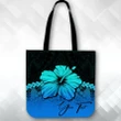 (Custom) Polynesian Tote Bag Hibiscus Personal Signature Blue