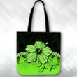 (Custom) Polynesian Tote Bag Hibiscus Personal Signature Green